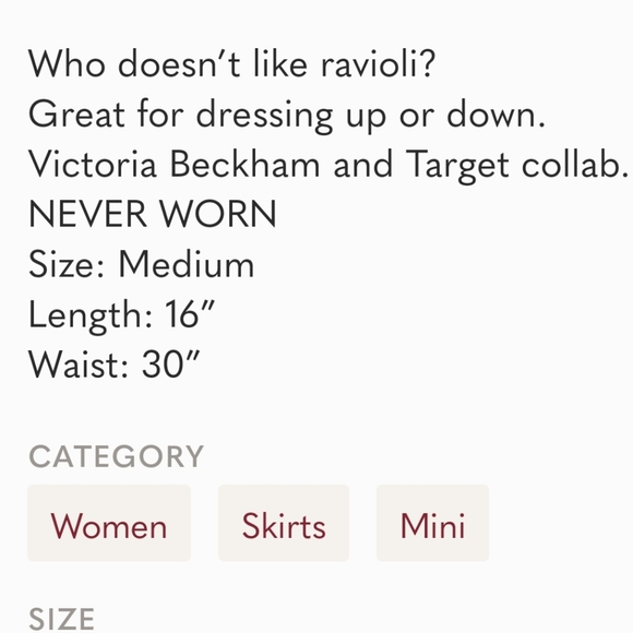 NWOT Victoria Beckham skirt - Picture 5 of 5